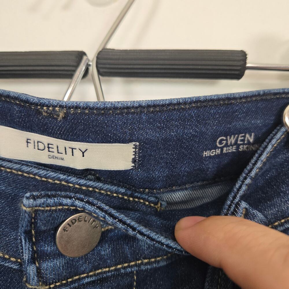 Fidelity jeans NWT Gwen high rise skinny dark wash size 30 - Picture 3 of 5